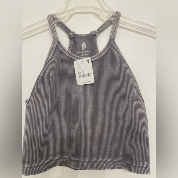NWT FP Movement Happiness Runs Crop Tank. XS/S Vintage Light Grey Cropped Tank - Picture 4 of 6